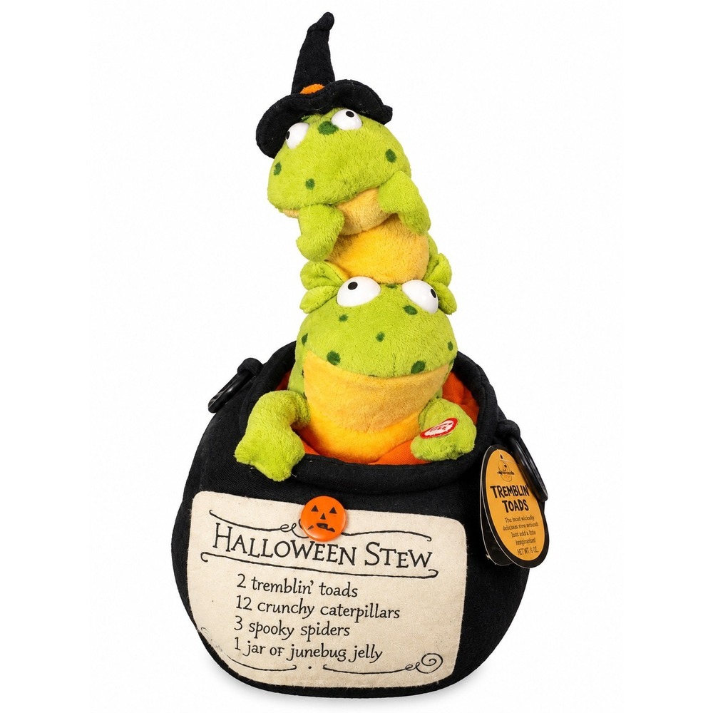 Hallmark Tremblin Toads VF8140 Animated Musical Halloween Cauldron Plush 12"